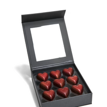 Open box of Feve 9-Piece Passion Fruit Chocolate Hearts