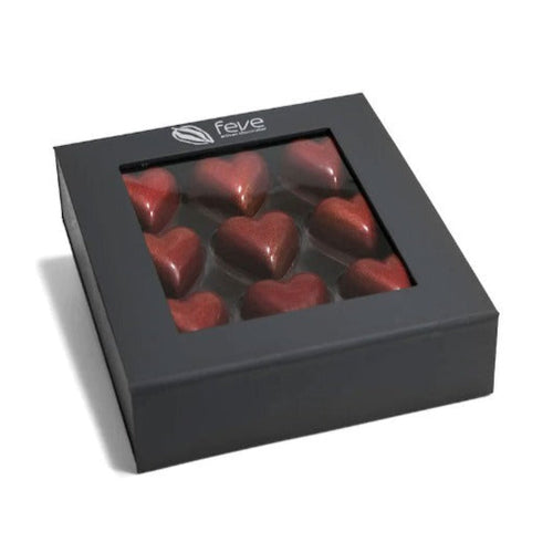 Box of Feve 9-Piece Passion Fruit Chocolate Hearts