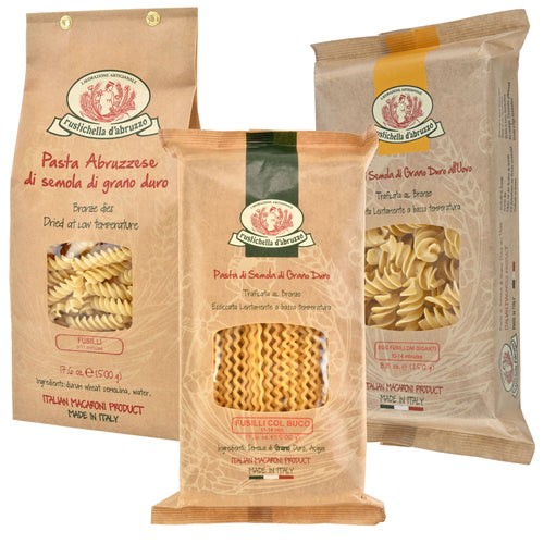 Fusilli, Fusilli col Buco, and Egg Fussiloni Gigante