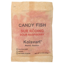 Kolsvart Sour Raspberry candy fish