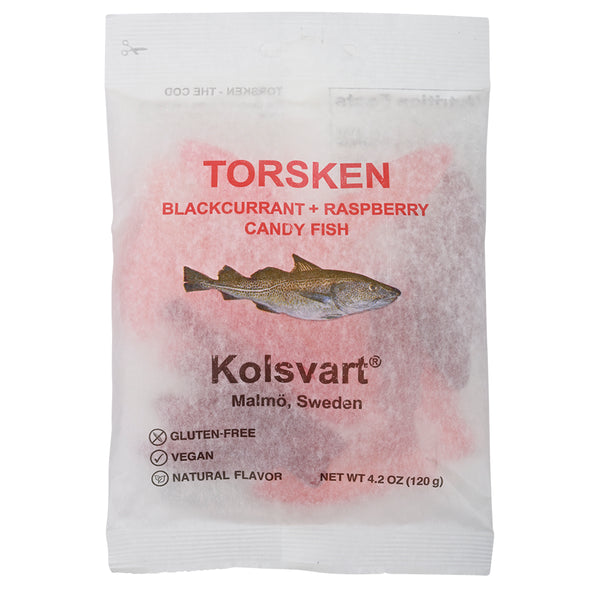 Kolsvart Blackcurrant and Raspberry Candy Fish