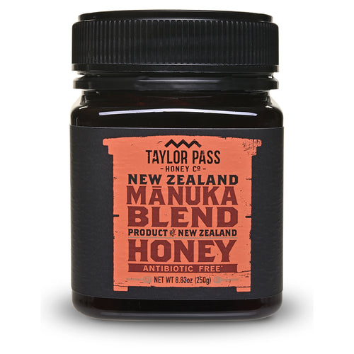 250 gram jar of Taylor Pass Manuka Blend honey