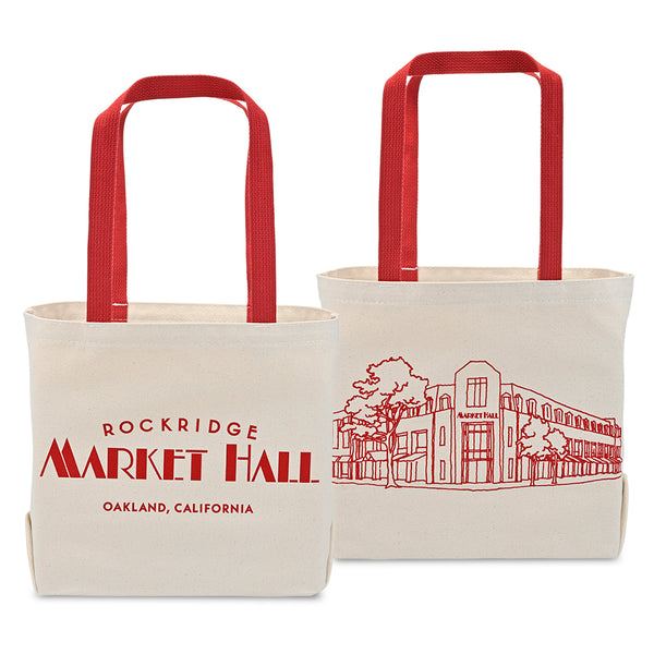 Front and back of Market Hall Foods tote bag