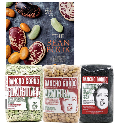 The Bean Book and three bags of Rancho Gordo beans